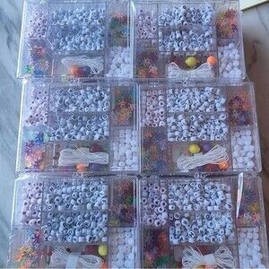 6 Boxes Crafts Beads Letters Accessories Kids Party Art Activity Assorted Friend